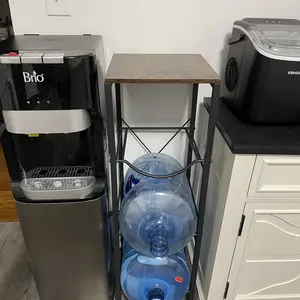 5 Gallon Water Jug Storage Stand Space Saving Bucket Storage Rack, 3-Tier Anti Slip Storage Rack for Kitchen Living Room Office Organiser Bottle Bottle Holder Sturdy Detachable Table Top Coffee