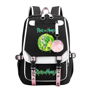 Rick And Morty Trendy Youth Backpack – Travel & School Bag,Laptop Backpack  Perfect for Commuting, Camping & Daily Use, Durable Large-Capacity Design, Best Gift for Boys & Girls 11.4''*18.1''