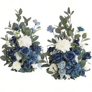 2PCS Fake Wedding Flower Arrangement for Fireplace Aisle Arch Entrance Decorative Background Wedding Archway Holiday Party Artificial Flower Setting