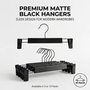 5/10 Pack Non-Slip Pants Hangers with Adjustable Clips, Space-Saving, Invisible, Ideal for Closet Organization, Universal Use