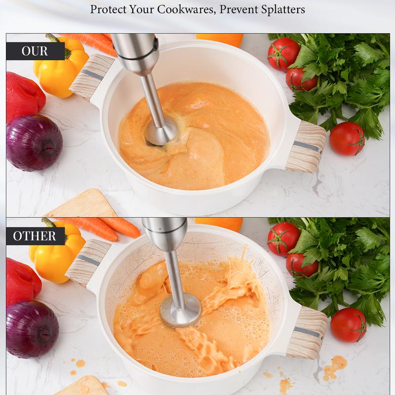 GDOR 1000W Immersion Hand Scratch Resistance Blender with 20 Speed & Turbo Mode, Dough Hooks, Beaker, Chopper & Titanium Blades, Portable Design