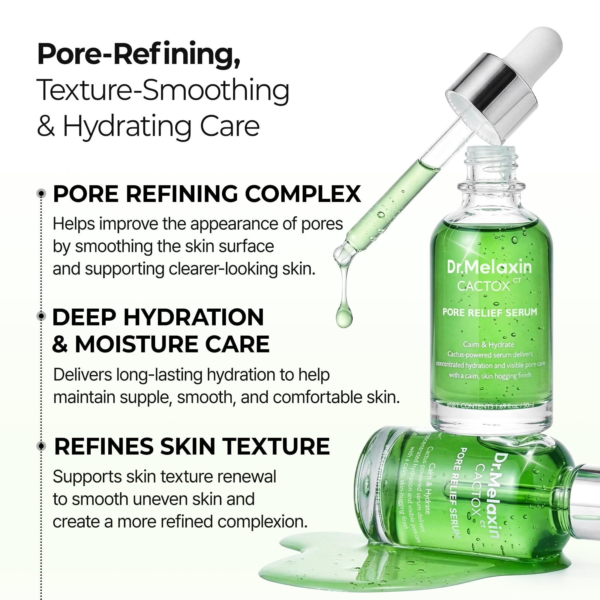 [Dr.Melaxin Official] CACTOX Pore Relief Serum with Pore Refining & Texture Smoothing for Hydrating Care