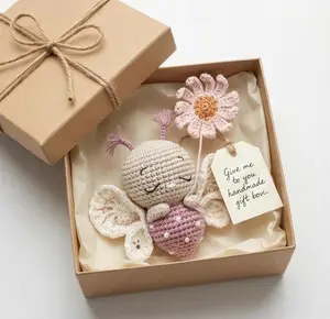 Handmade Crochet Sleeping Butterfly Mobile, Cute Amigurumi Butterfly Nursery Decor, Baby Crib Hanging Toy, Soft Boho Room Decoration Gift
