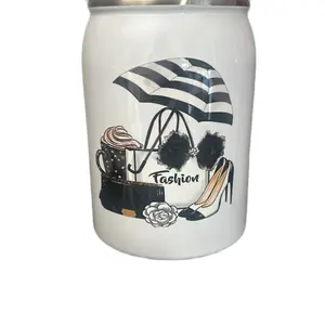 Vacation 17 Ounce Mason Jar Cup with Lid and Straw - Perfect for Drinks - Drinkware, Bottle Vacation  Theme