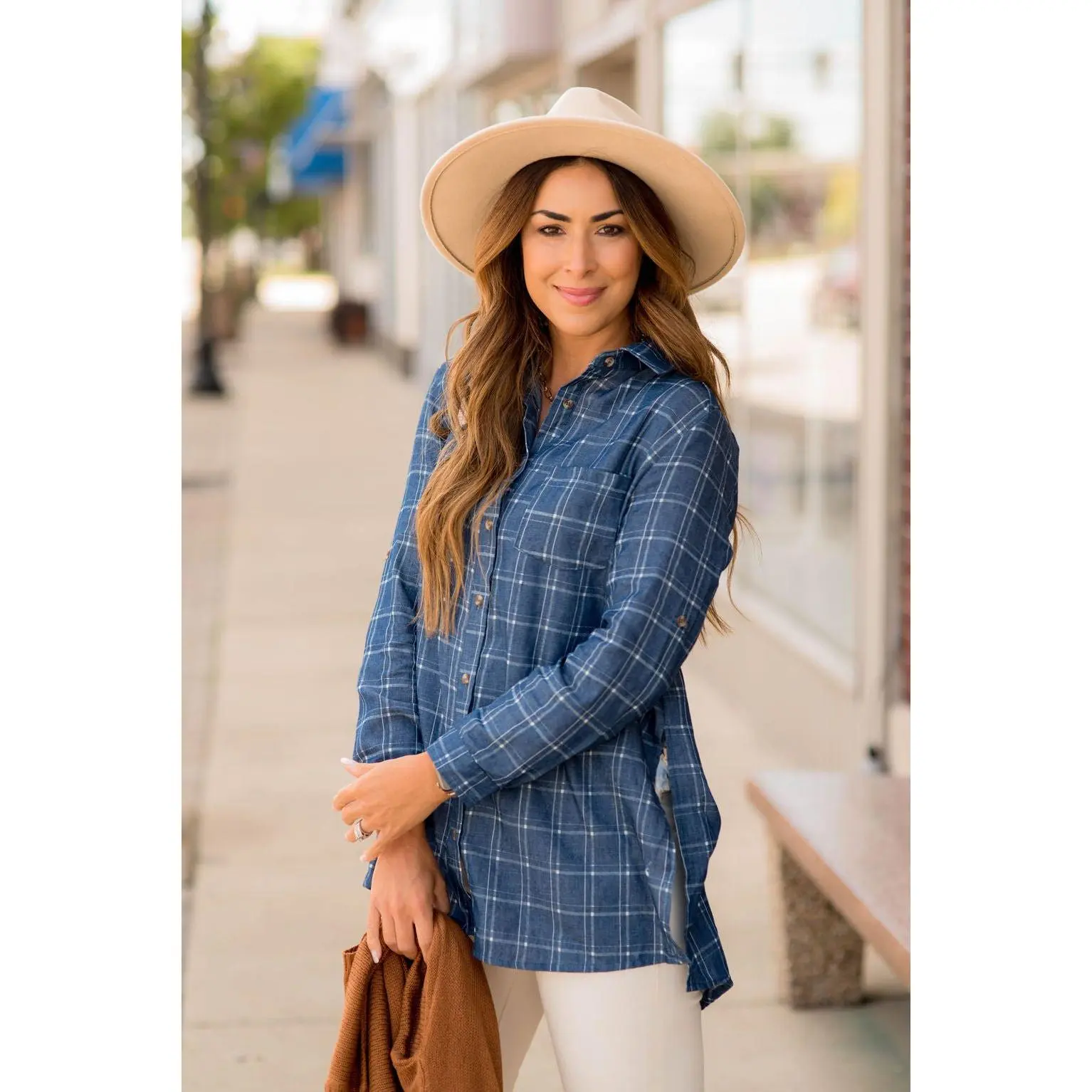 Plaid Denim Tunic