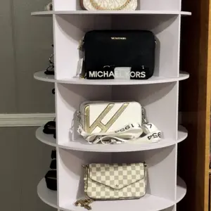 7 Tiers Rotating Shoe Rack Tower, 360° Spinning Shoe Rack, Revolving Storage Round Carousel Display, Freestanding Lazy Susan Organizer Display for Bedroom, Living Room, Entryway, Closet, White