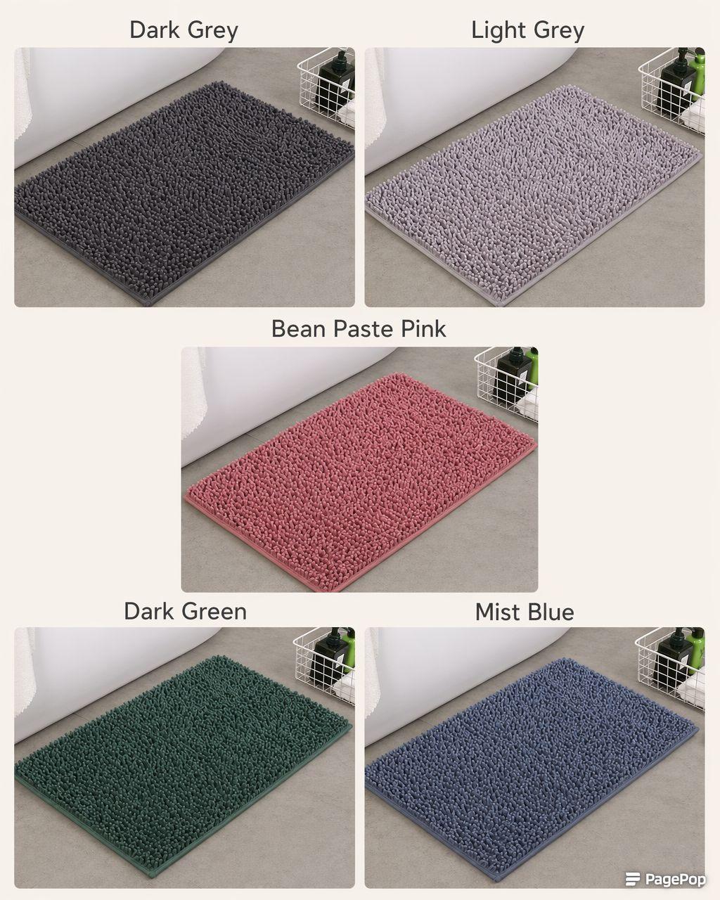 1-Piece Plush Short-Pile Chenille Anti-Slip Grip Rubber Back Mat, Quick-Dry, Stain-Resistant, Easy Clean Rubber Mat for Bathroom Wet Areas & Decor, Easy Clean Bath Mats 1-Piece Plush Short-Pile Chenille Anti-Slip Grip Rubber Back Mat, Quick-Dry, Stain-Resistant, Easy Clean Rubber Mat for Bathroom Wet Areas & Decor, Easy Clean Bath Mats