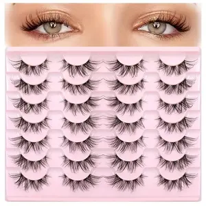 Fluffy Cat Eye Style False Eyelashes for Lash Extensions, Wispy Clusters Lashes Strips Lashes, Flawless Lashes Cosmetic for Women Girls Eye Makeup Enhancement