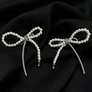 S925 Sliver Bowtie Design Freshwater Pearl earrings（3mm）