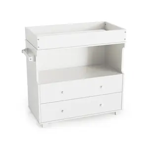 Stop the Diaper-Changing Back Pain. This 2-Drawer Baby Changing Table Keeps Everything Right Where You Need It, and Looks Good Doing It.