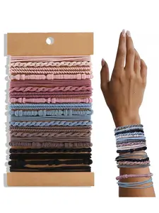 Boho Style Hair Tie (20pcs), Minimalist Hair Accessories Set, Suitable for Thick Hair, Fashion Hair Accessories for Party & Daily Wear, Hair Rubber Bands