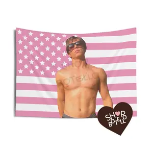 Nicholas Chavez Pink American flag Indoor Wall Tapestries 38x40in for Fans Room Accessories, Bedroom Flags, Cool Flag For Room, Dorm Decor