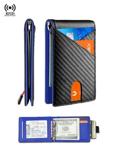 Rfid Carbon Fiber Card Holder Men Wallets Money Clip Slim ID Case Mens Thin Minimalist Cardholder Portable Black Walet, Wallet for Men, Gift For Thanksgiving
