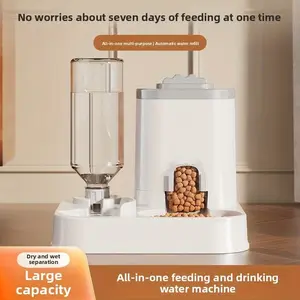 2-In-1 Automatic Cat and Dog Water and Feeder, 0.26-2.64 Gallon Large Capacity, No Batteries Needed, Easy to Clean and Maintain, Modern Design