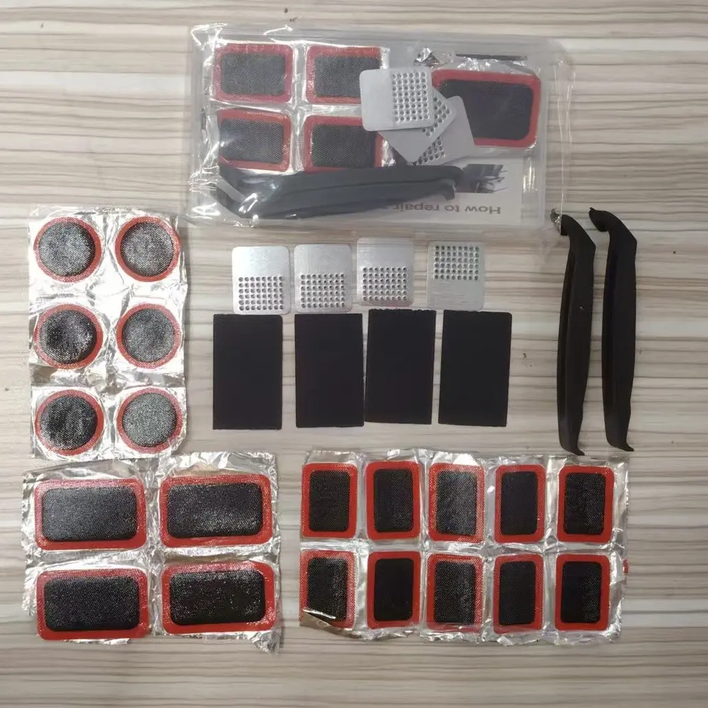30-Piece Bicycle Tire Repair Kit, Self-Adhesive Durable Patch Set, Metal Punch Patches & Lever Tool, Ideal for Bicycles and Motorcycles