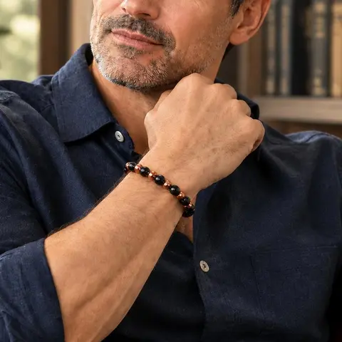 【Black Friday Clearance】11 Styles Available! 3,500 Gauss magnetic bracelets made with 99.99% pure copper and hematite beads. Stretchy, elegant, and unisex perfect for everyday wear or gifting,sohochic