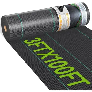 Weed Barrier Landscape Fabric 3ftx100ft Heavy Duty Woven Weed Control Cloth for Gardening, Commercial Driveway, and Underlayment Applications