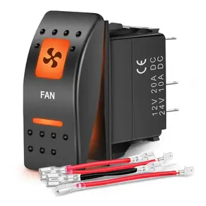 Nilight 5Pin SPST On/Off UTV Fan Rocker Switch Orange Backlit