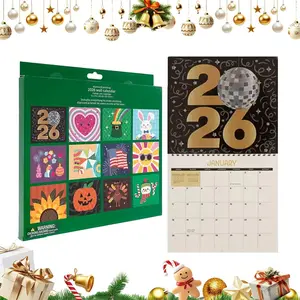 2026 Calendar Diamond Painting Kit - DIY Diamond Art Calendar, 12-month calendar with to-do list, diamond painting calendar for home and office decoration
