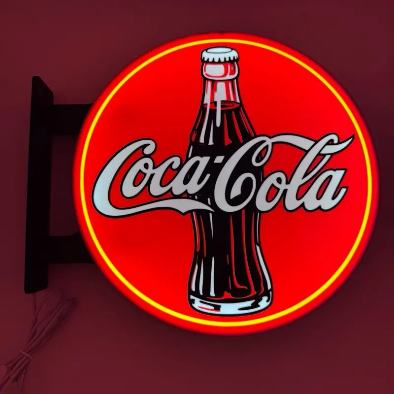 Coca Cola Classic Pub Style Dual Side Light Up Sign