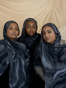 Women's Fashion Watercolor Painted Scarf 85x180cm, Stylish Polyester Modesty Muslim Hijab for Versatile Everyday Wear, Elegant Scarf Accessory Headscarf