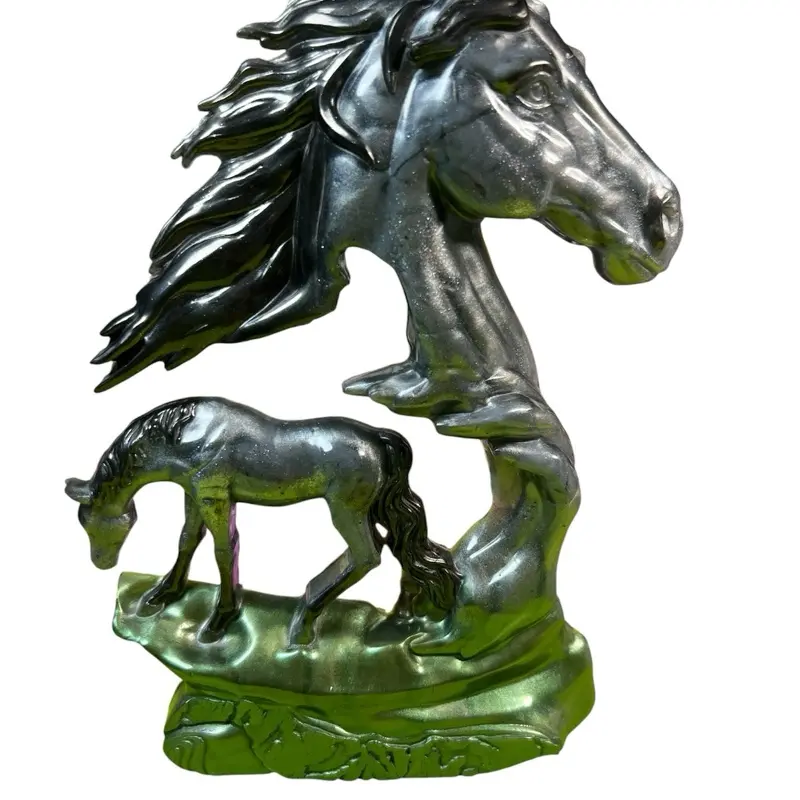 Resin Horse Statue, Decorative Indoor Desktop Ornament, Small Animal Figurine for Home Shelf Display