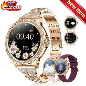 2026 New Rose Gold Women’s Smart Watch, Diamond Dial & Bling Strap Design, 1.32” HD Full Touchscreen, Bluetooth Call Answer/Reject, Sleep Monitor & Step Tracker, 100+ Sport Modes, AI Voice Assistant, USB Charging, + 1 Bonus Strap