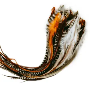 15 Natural Fluffy Color Hair Feathers - 7''- 12'' Long Natural Fluffy Extension, Feather Extension DIY Kit Eye-Catching Design 20 Micro-link Beads 100% Real Rooster Feathers