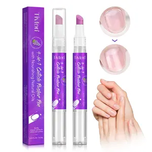 Tivlon Four-In-One Nail Cuticle Polish Pen, Natural Essential Oil Mix Gentle Exfoliate Cuticles, Improve Nail Surface, Liquid Form