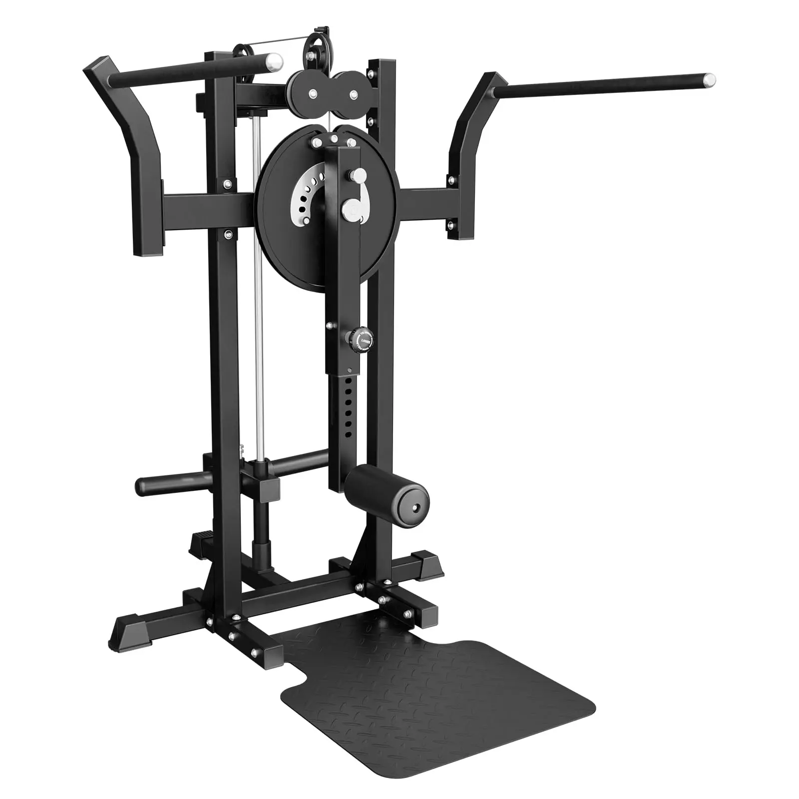 Adjustable Hip Abductor/Adductor Machine with 9 Height Settings, 450lbs Capacity for Home Gym, Plate Loaded Inner & Outer Thigh Trainer