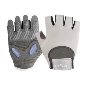 Sports fitness half-finger gloves, thickened wear-resistant palm pads, silicone shock-absorbing palm pads, yoga breathable skipping rope gloves
