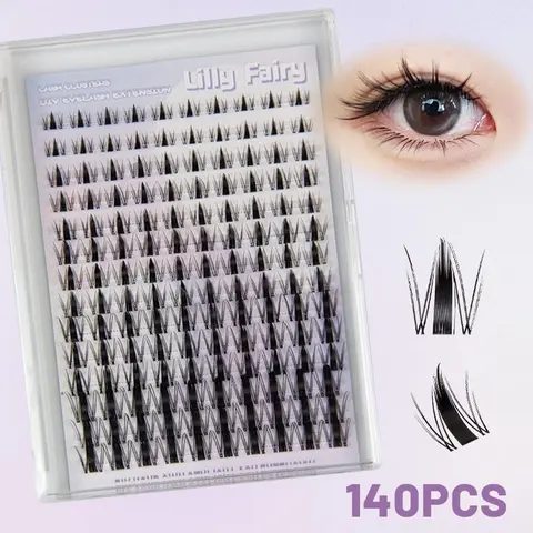 Fairy Eyelash Cluster, Fluffy Eyelash Clusters, Wispy Lash Clusters, Wispy Cosmetic Lashes, 1 Box 8-16mm D-shaped Roll Eyelash Cluster, Suitable for DIY Extension Animation False Eyelashes, Natural Eyelash Cluster Suit, Makeup, Eyelash Extensions