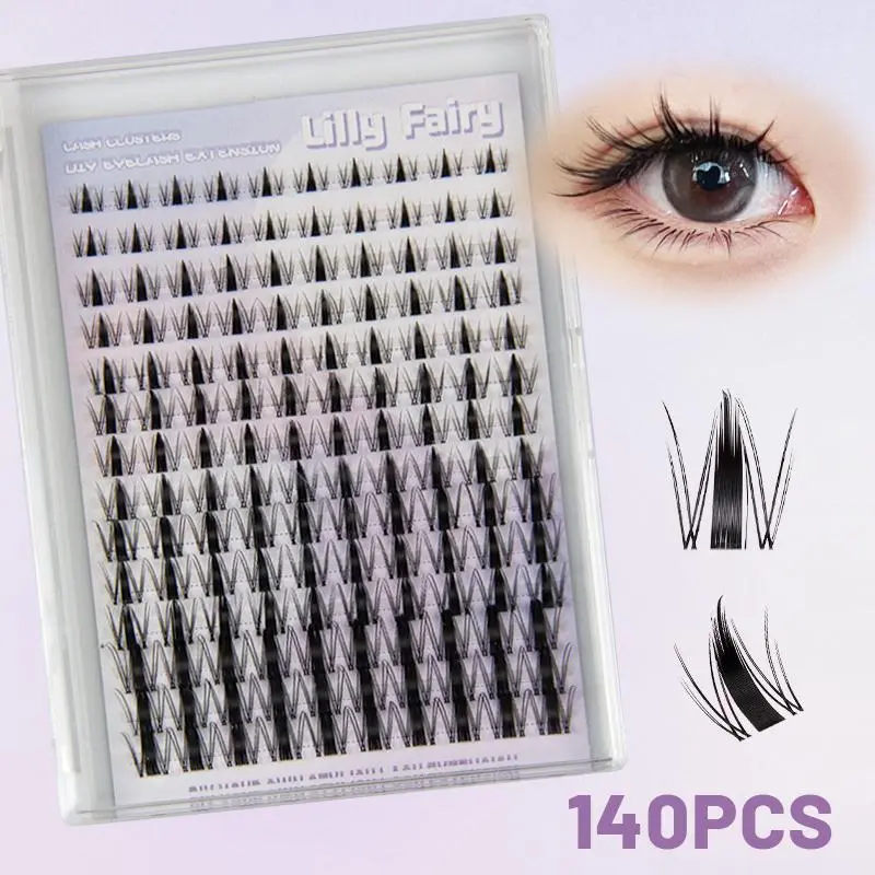 Fairy Eyelash Cluster, Fluffy Eyelash Clusters, Wispy Lash Clusters, Wispy Cosmetic Lashes, 1 Box 8-16mm D-shaped Roll Eyelash Cluster, Suitable for DIY Extension Animation False Eyelashes, Natural Eyelash Cluster Suit, Makeup, Eyelash Extensions