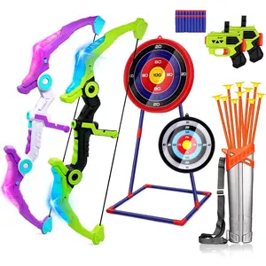 Z-OGP12 2 Pack Bow and Arrow for Kids 8-12, Kids Bow and Arrow Set with 10 Suction Cup Arrows, 2 Archery Target & 1 Quiver, Archery Set for Kids Girls Boys Birthday Toys