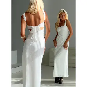 Maisone Broderie Maxi Dress White