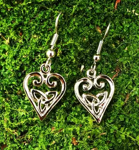 Celtic Trinity Knot Heart Earrings