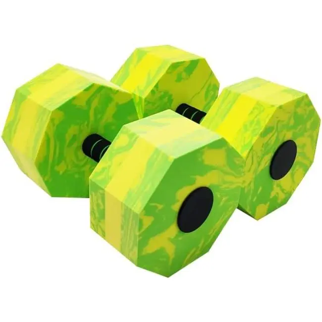 Aquatic Exercise Dumbbell Set of 2 for Water Aerobics, High-Density EVA-Foam Water Weights, Pool Fitness Equipment for Unisex Adults