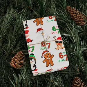 Funny 67 Meme Christmas Wrapping Paper | Six Seven Holiday Gift Wrap | Trendy Meme Paper for Friendsmas, Gag Gifts, or White Elephant