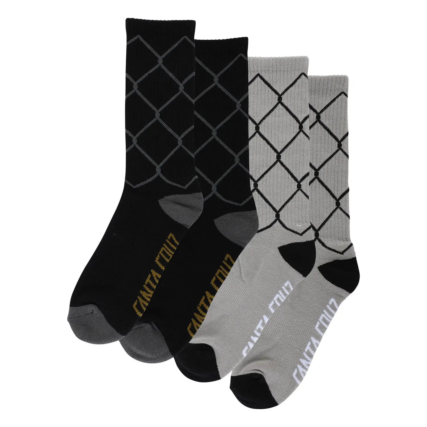Santa Cruz Skateboards Socks Spot Chain 2- Pack Black/Grey Multi