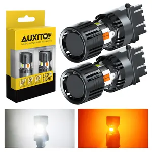 AUXITO Latest CANBUS 3157 Switchback LED Bulbs 3057 3457 4157 Dual Color Amber/White Anti Hyper Flash Built-in Resistor Error Free Turn Signal Lights and DRL/Parking Lights, Pack of 2