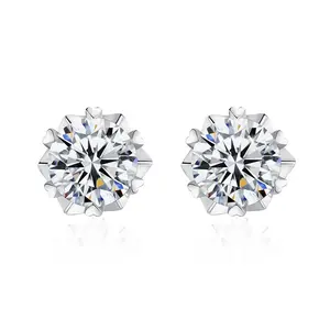 GAB Iceout Synthetic Moissanite Snowflake Earrings For Man&Woman, Christmas Gifts, Family Gifts