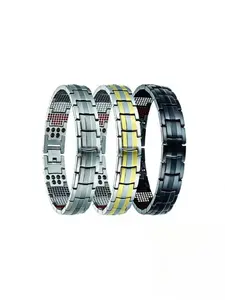 Pure Titanium Magnetic Bracelet, 4-In-1 Negative Ion Germinate Infrared Health Wristband, Hypoallergenic, Radiation Proof, Waterproof, Adjustable Bangle