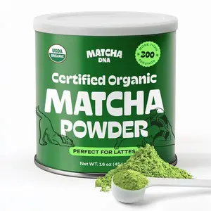 Matcha DNA Organic Matcha Powder - XXL 16oz TIN – Matcha Green Tea - USDA Organic Gluten-Free Vegan, Unsweetened No Additives - Everyday Green Macha Powder Tea for Lattes, Smoothies, Baking & Recipes