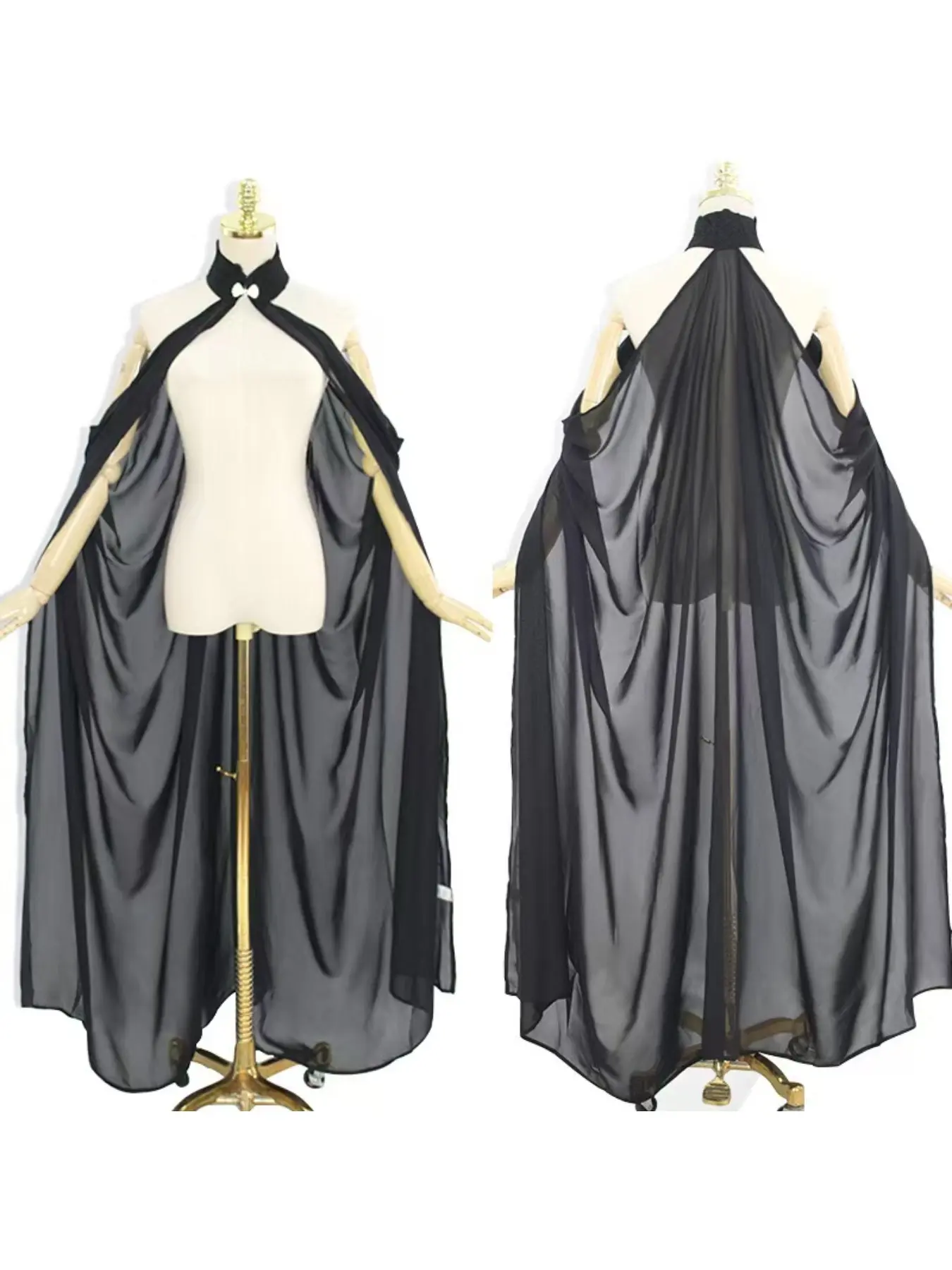 Long neckline spring and summer cape solid color chiffon breathable stage performance bride cloak off-shoulder cape style