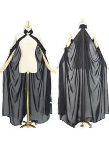 Long neckline spring and summer cape solid color chiffon breathable stage performance bride cloak off-shoulder cape style