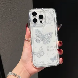 Airbag butterfly pattern phone case cover, suitable for iPhone 11/12/13/11/14/16/17/15/PRO/PROMAX/PLUS/Air and other phone models. A great choice for giving to your best friend, your significant other, or as a holiday gift.