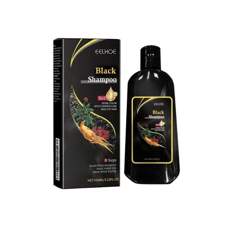 Black Hair Shampoo, Natural Extract Hair Shampoo, Moisturizing & Smoothing Hair Care Product for Men & Women, Festival Gift