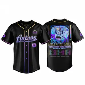 Astros Baseball Jersey, Dance Gavin Dance 2026 Tour Baseball Button Down Jersey Shirts, Baseball Jerseys Sports Shirt