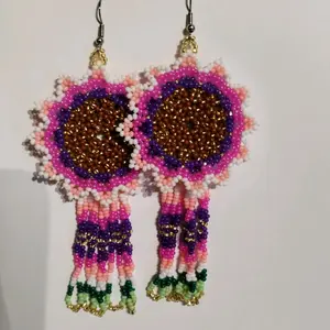 sunflower beaded earrings
