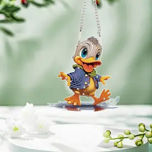 5D Diamond Art Painting Kit, Duck Design Hanging Ornament, DIY Diamond Art Painting Pendant, DIY Decorative Art Craft for Home Garden Wall Door